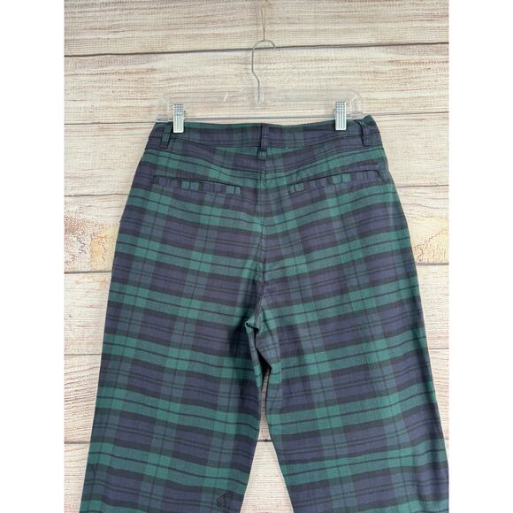 Volcom FroChickie High Rise Plaid Chino Pants Womens 29x30 Blue Green NEW - Picture 4 of 14